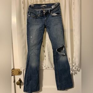 Levi's 524 Super Low Distressed Flared Jeans